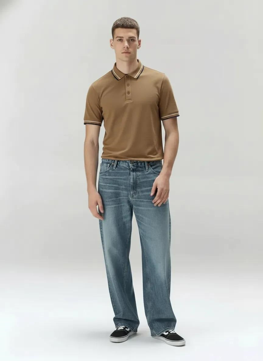 Men Malt Sold Polo Collar T-shirt