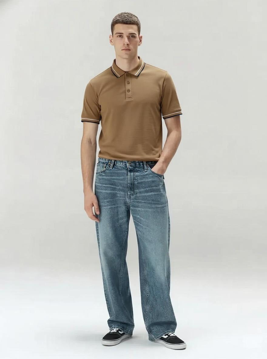 Men Malt Sold Polo Collar T-shirt