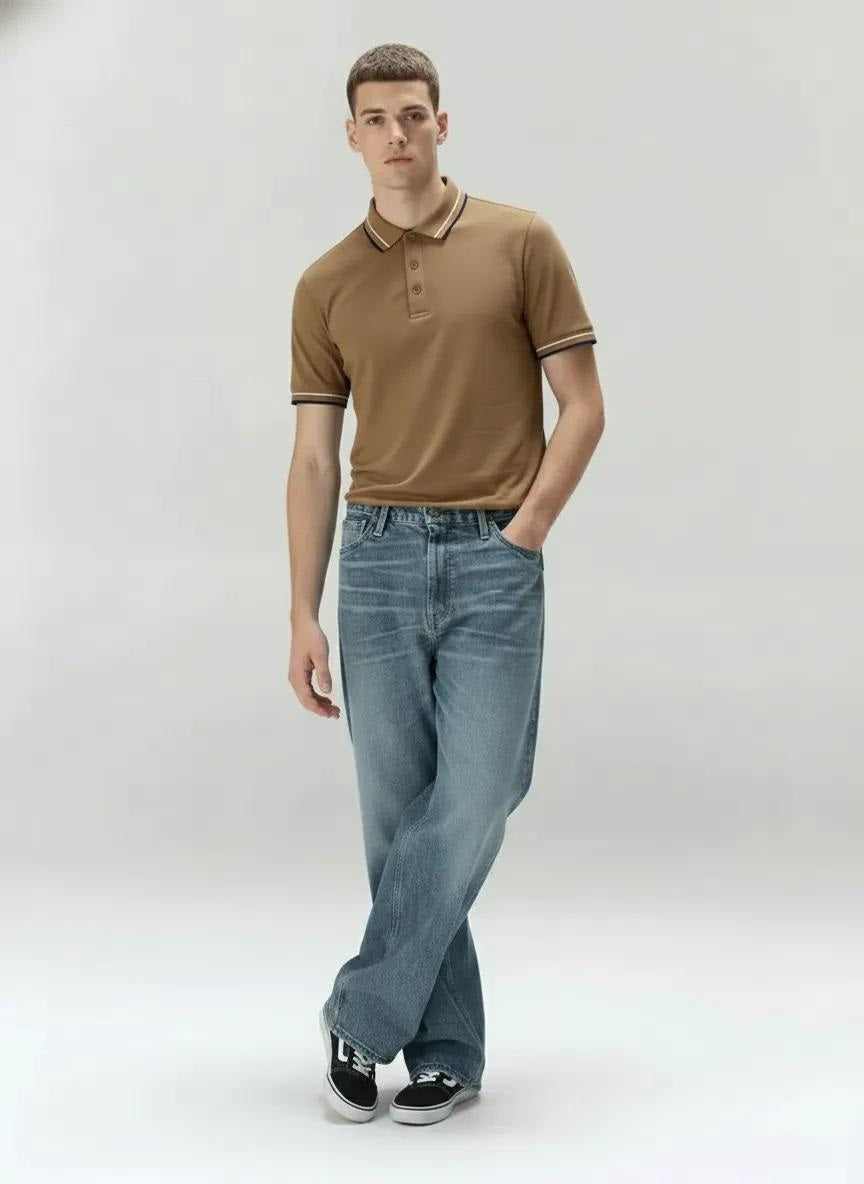 Men Malt Sold Polo Collar T-shirt