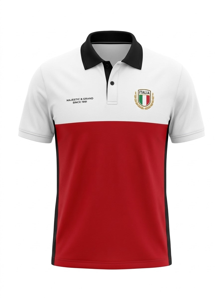 Men Brick Brand Logo Colourblocked Polo Collar T-shirt