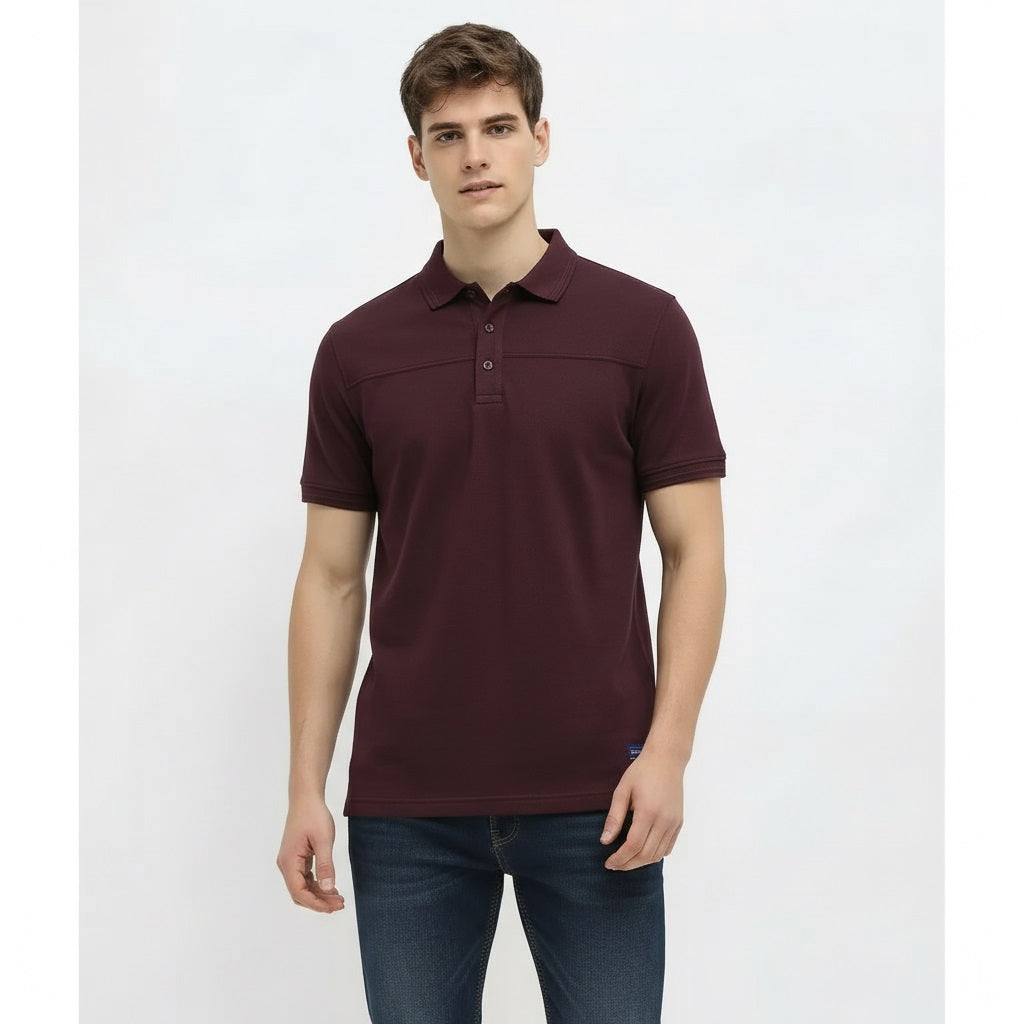 Men Wine Sold Polo Collar T-shirt