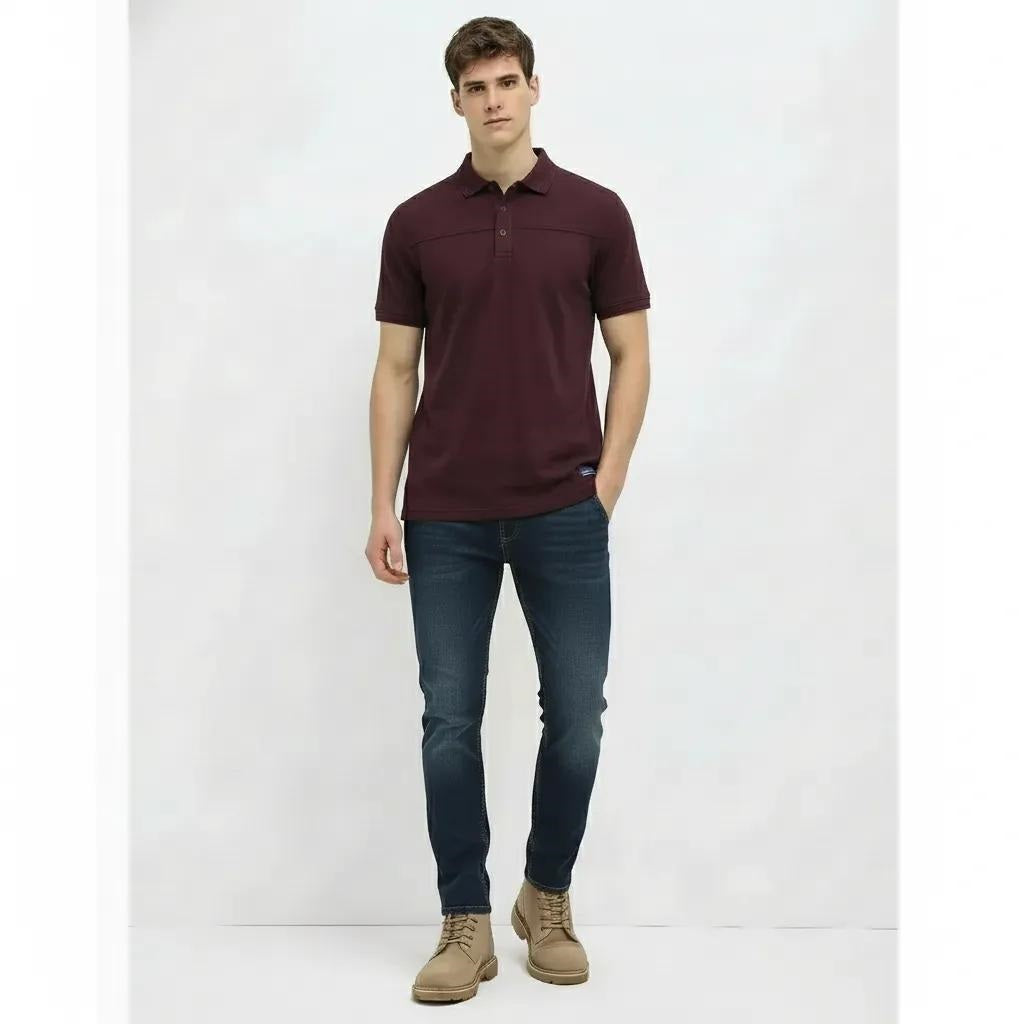 Men Wine Sold Polo Collar T-shirt