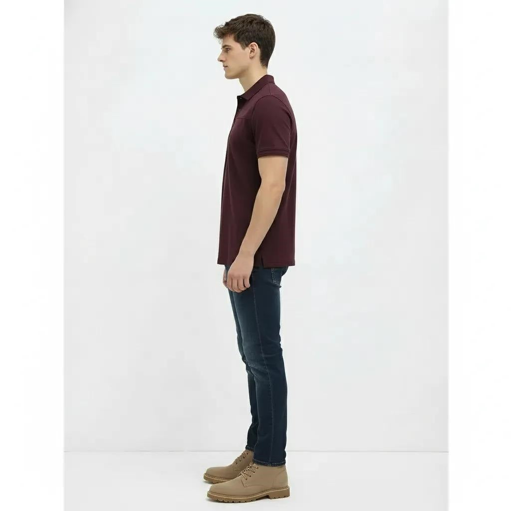 Men Wine Sold Polo Collar T-shirt
