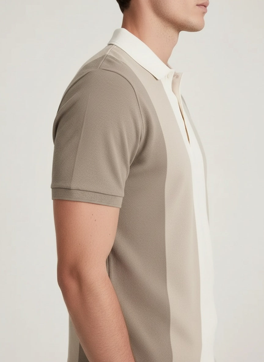Men Colourblocked Polo Collar T-shirt