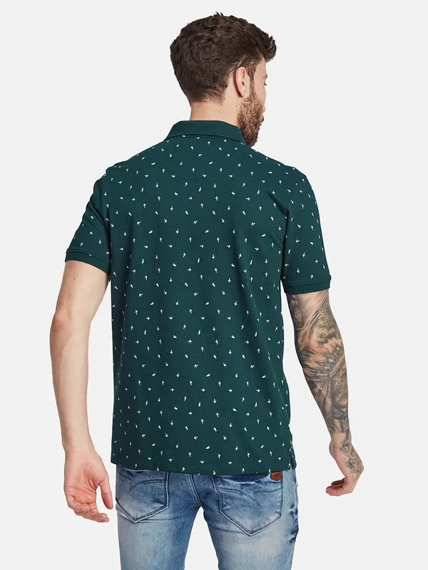 Octave Ss24 Men Printed Polo Collar T-Shirt