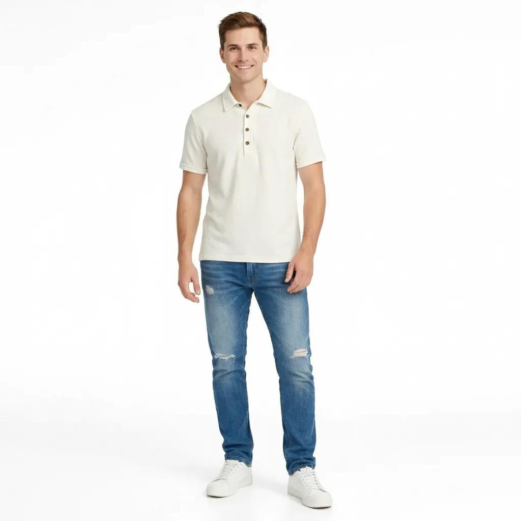Octave Men Checked Polo Collar T-shirt