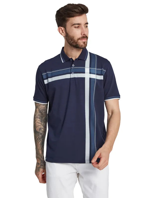 Octave Men Striped Polo Collar T-Shirt