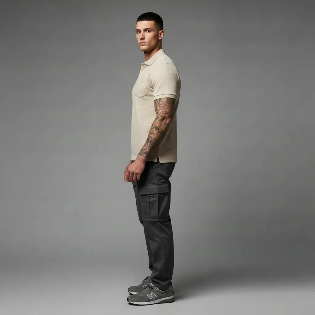 Men Pristine Striped Polo Collar T-shirt