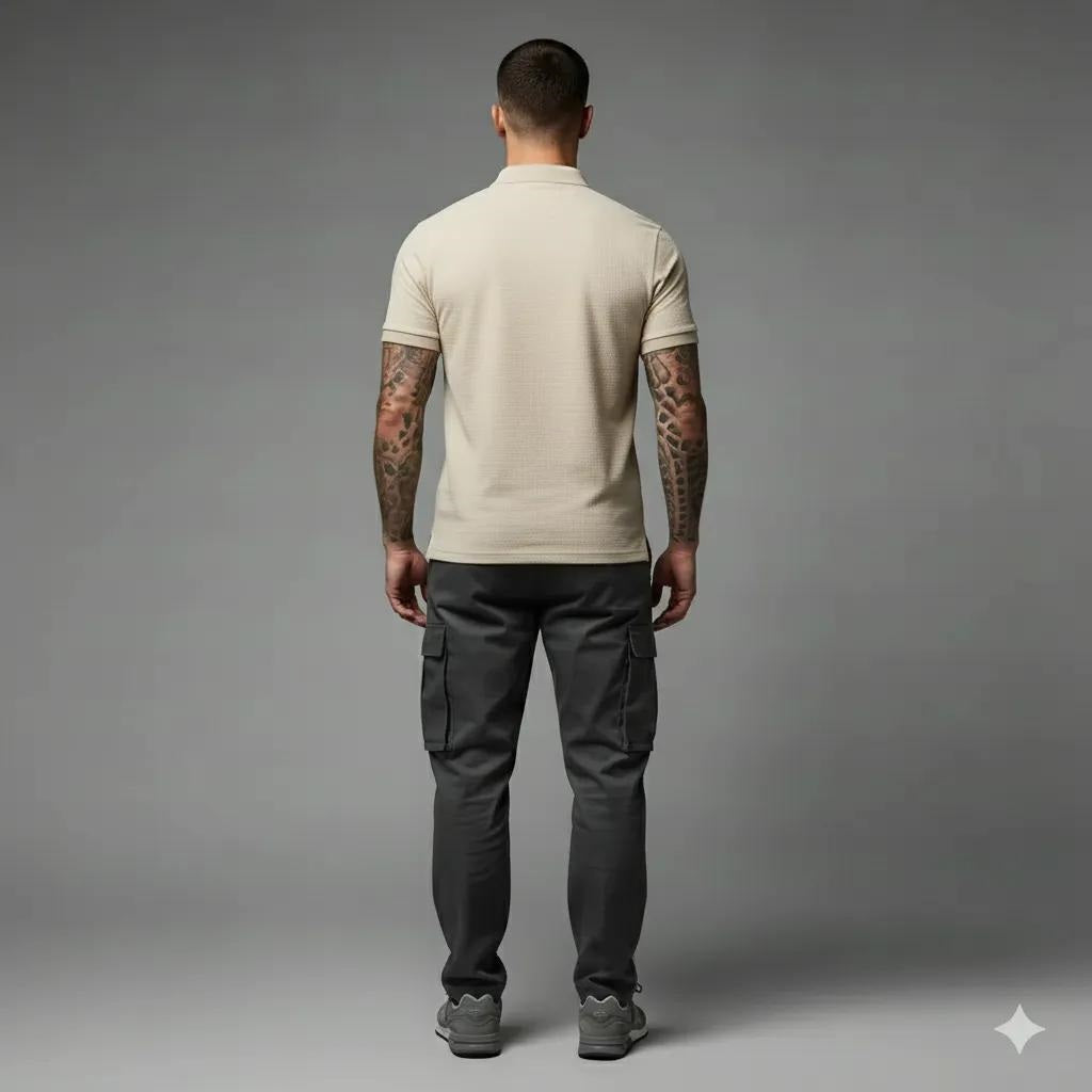 Men Pristine Striped Polo Collar T-shirt