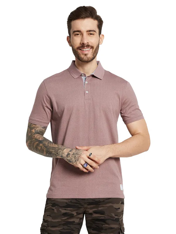 Octave Men Polo Collar Applique T-Shirt