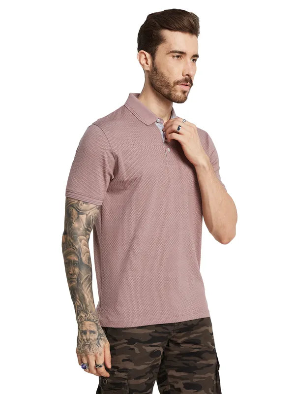 Octave Men Polo Collar Applique T-Shirt