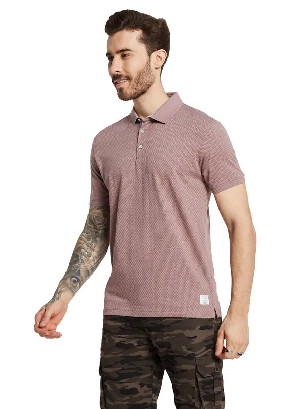 Octave Men Polo Collar Applique T-Shirt