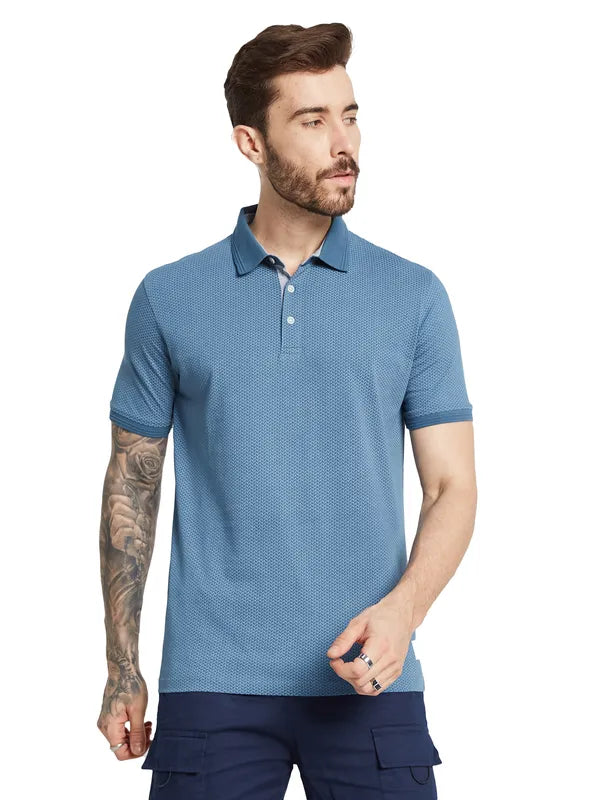 Octave Men Checked Polo Collar T-Shirt