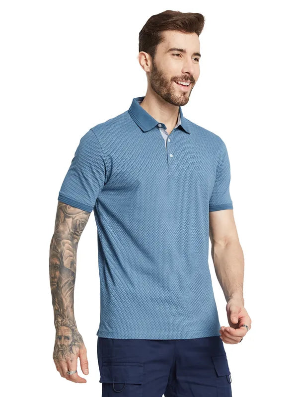 Octave Men Checked Polo Collar T-Shirt