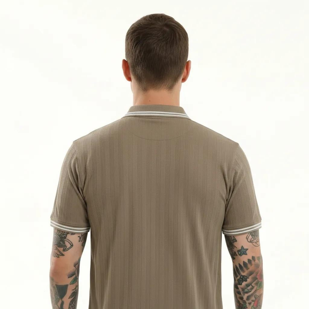 Octave Men Striped Polo Collar T-shirt