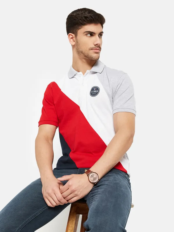 Colour Blocked Polo T-Shirt