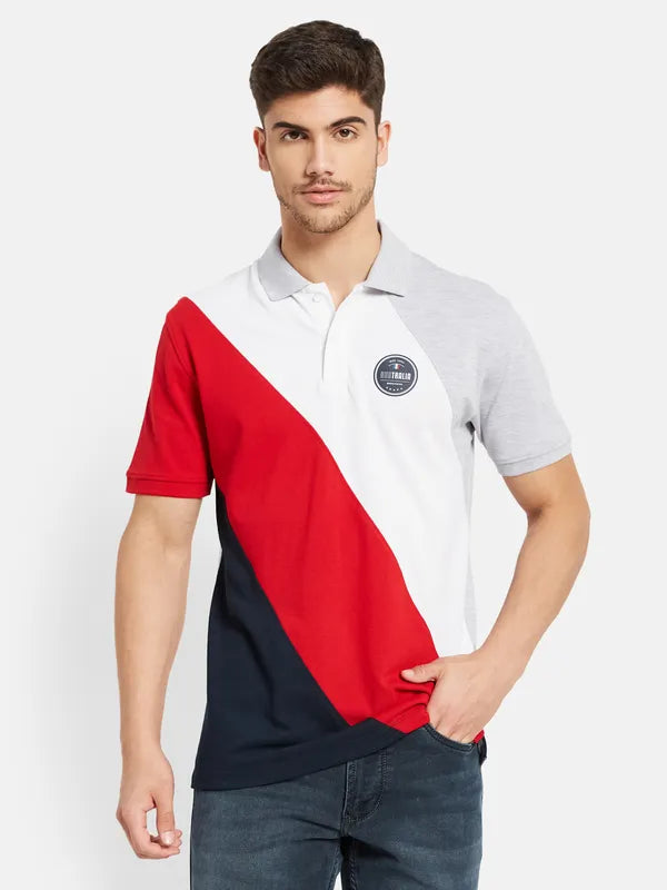 Colour Blocked Polo T-Shirt