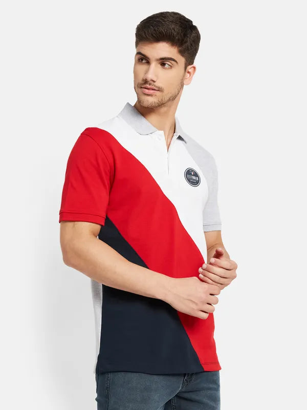 Colour Blocked Polo T-Shirt