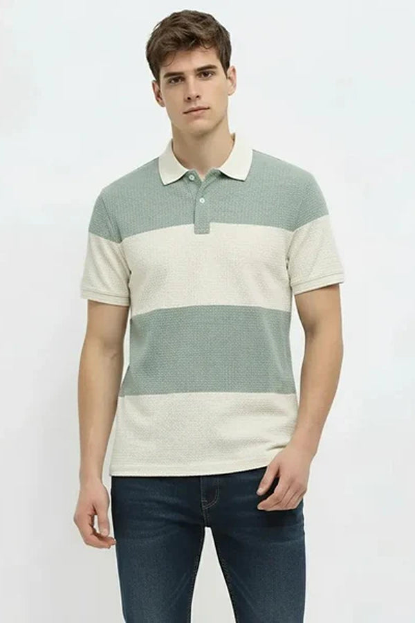 Men Colourblocked  Polo Collar T-shirt