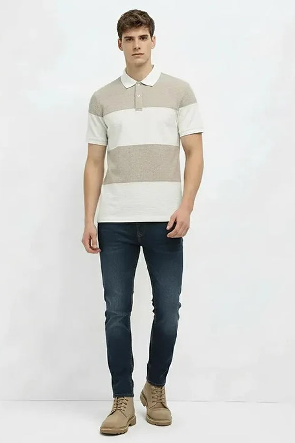 Men Colourblocked  Polo Collar T-shirt
