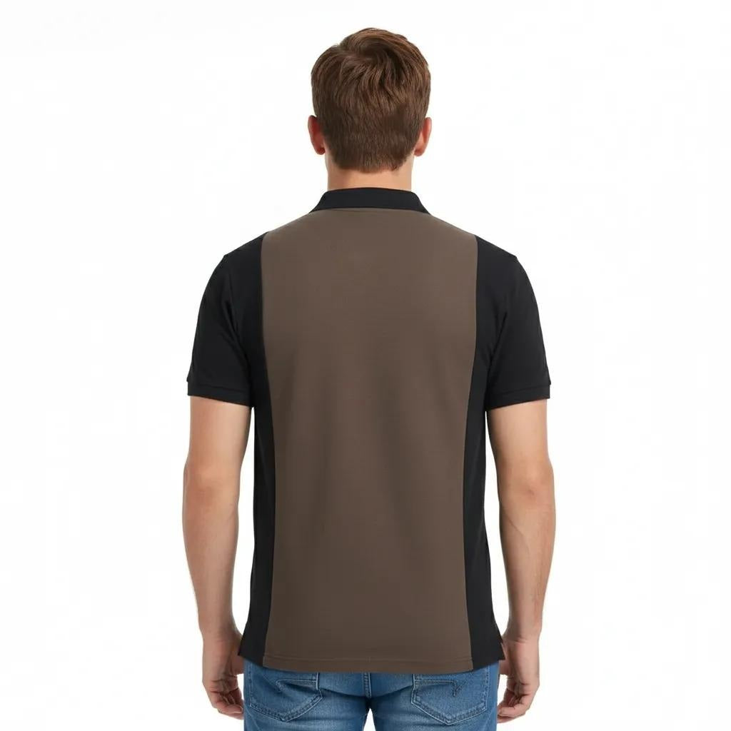 Men Colourblocked Polo Collar T-shirt