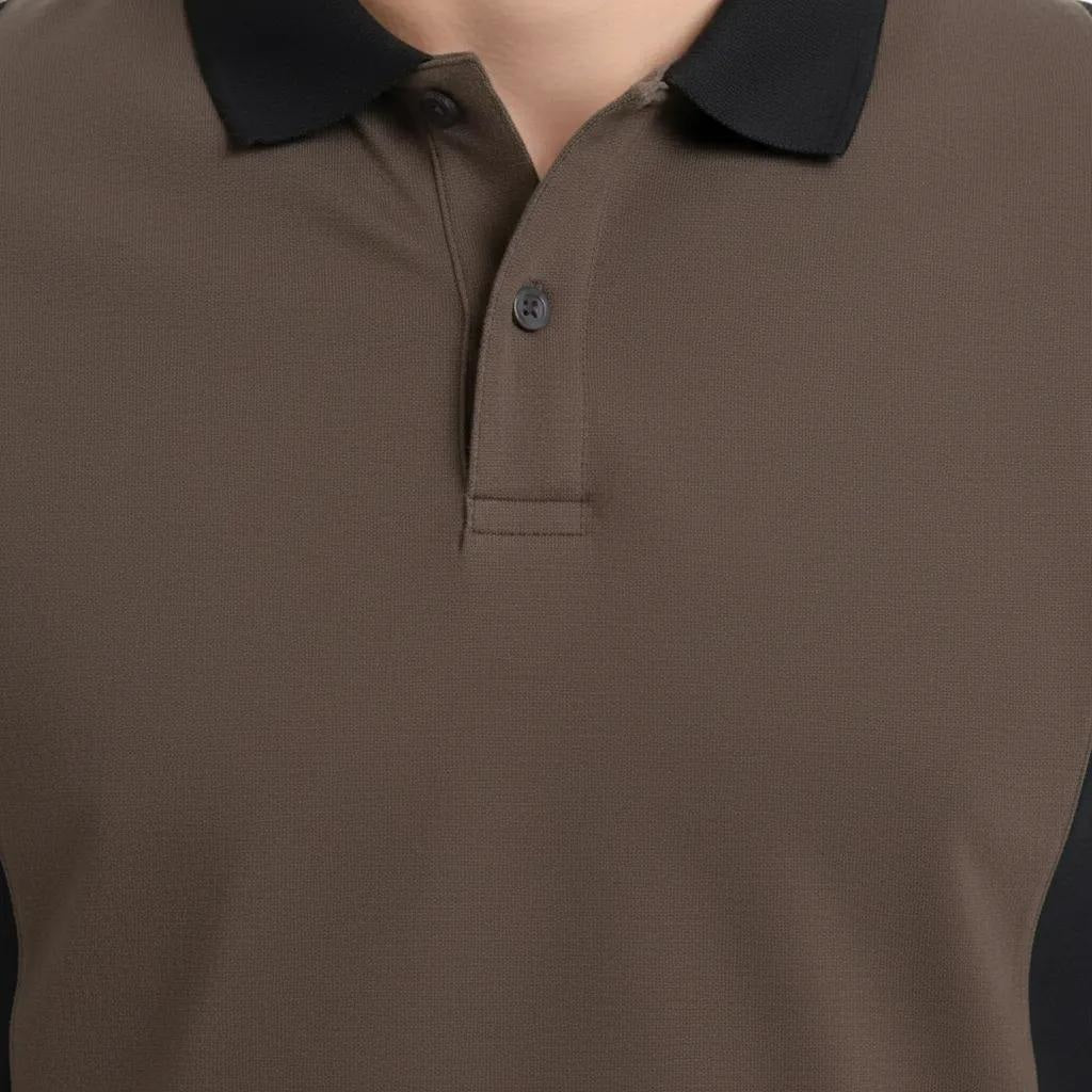 Men Colourblocked Polo Collar T-shirt