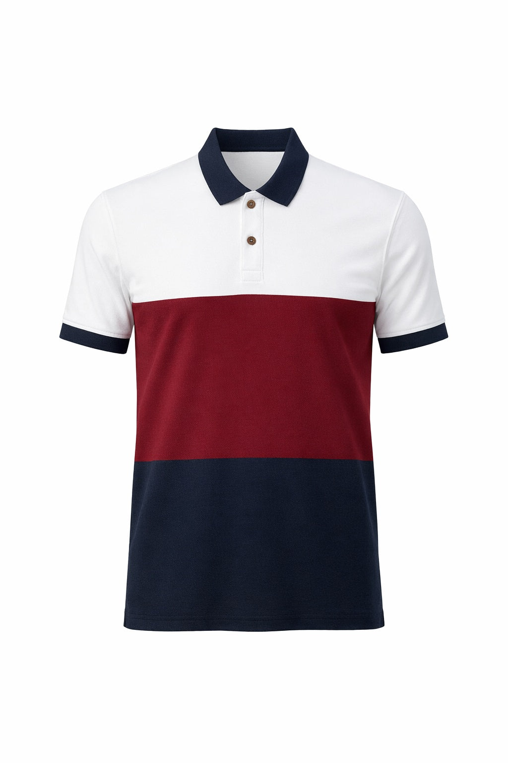 Men Merlot Colourblocked Polo Collar T-shirt
