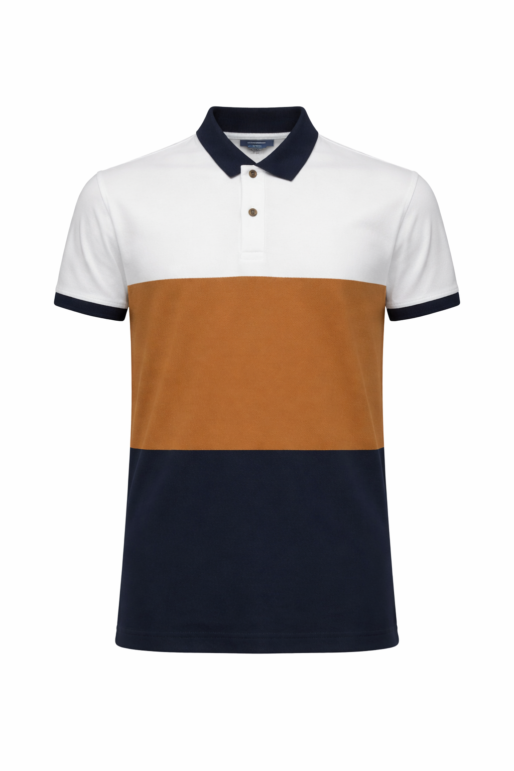 Men Wheat Colourblocked Polo Collar T-shirt