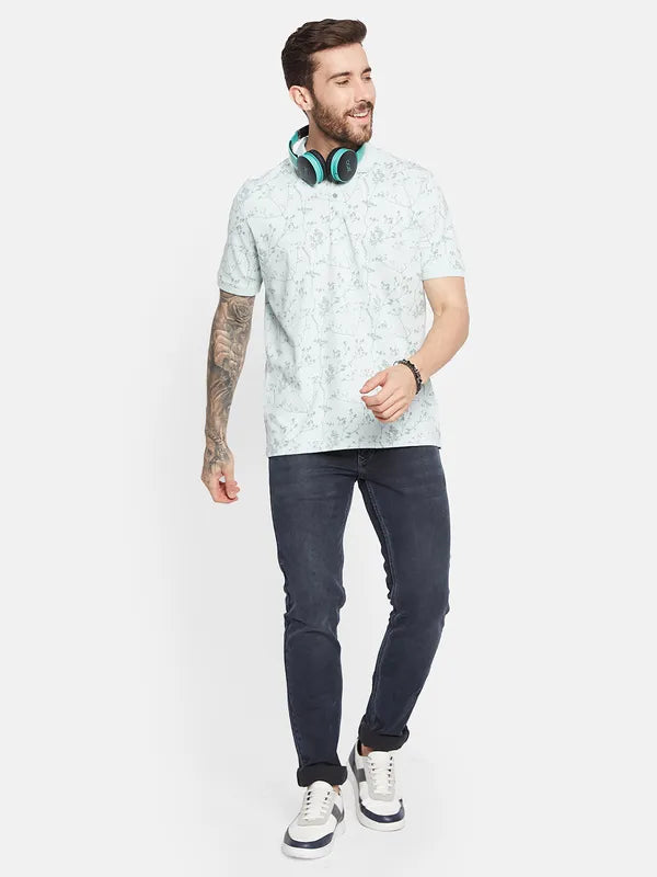 Octave Men Tropical Printed Polo Collar T-Shirt