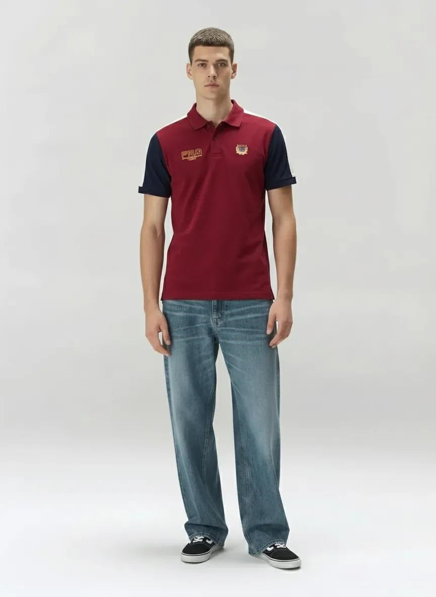 Men Merlot Sold Polo Collar T-shirt