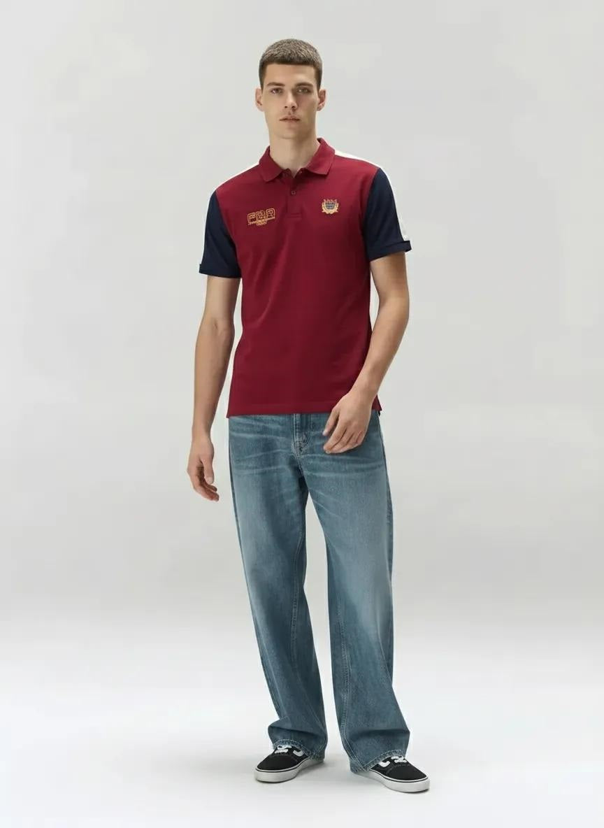 Men Merlot Sold Polo Collar T-shirt