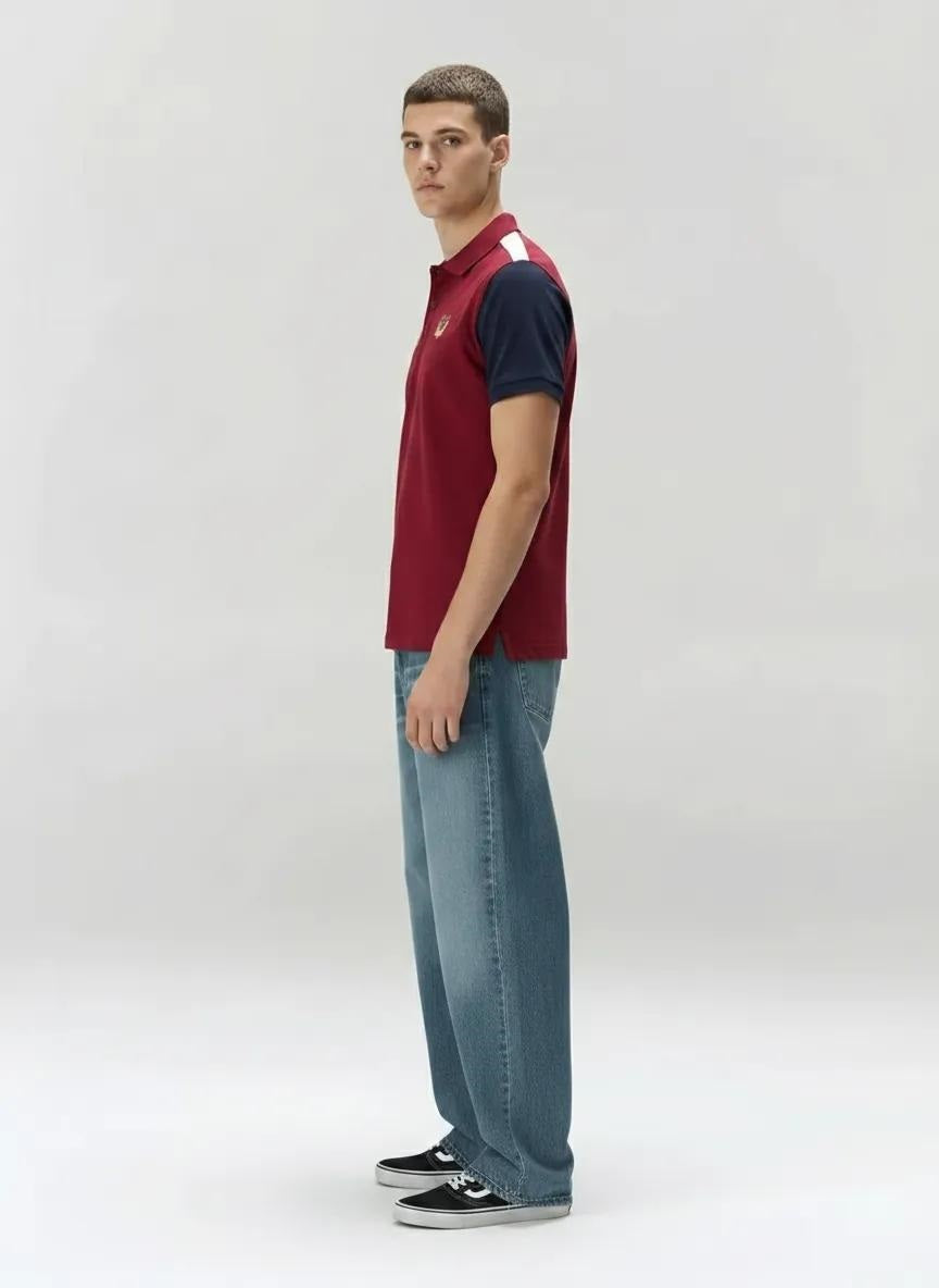 Men Merlot Sold Polo Collar T-shirt