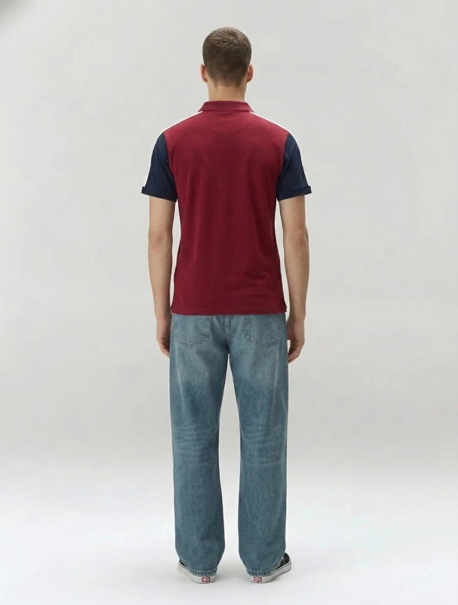 Men Merlot Sold Polo Collar T-shirt