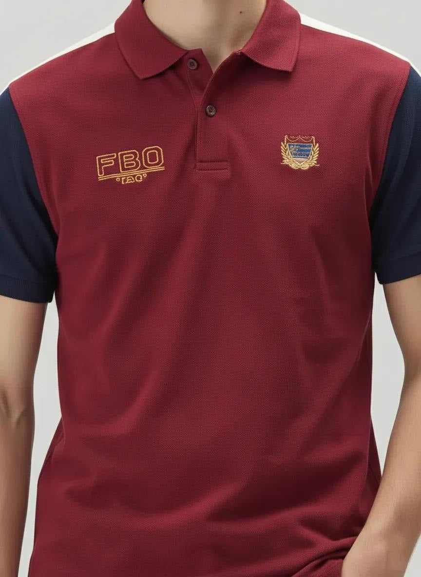 Men Merlot Sold Polo Collar T-shirt