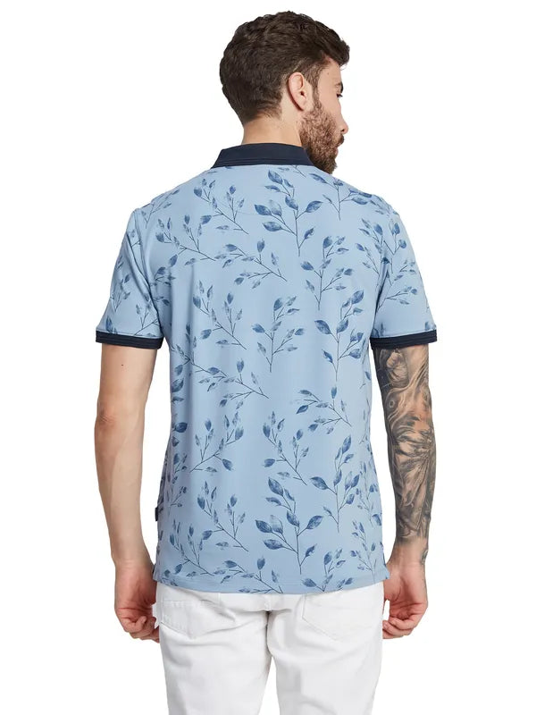 Octave Men Tropical Printed Polo Collar T-Shirt