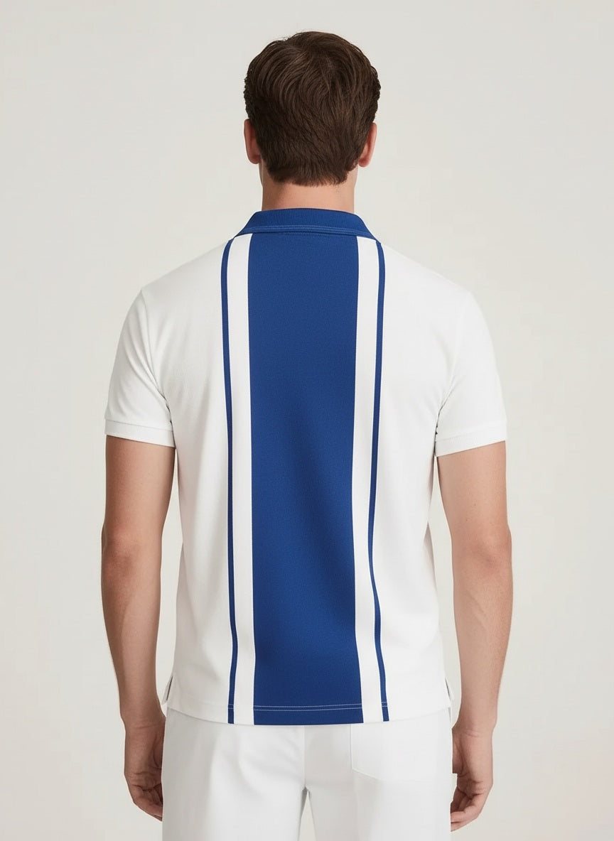 Men Air-Force Colourblocked Polo Collar T-shirt