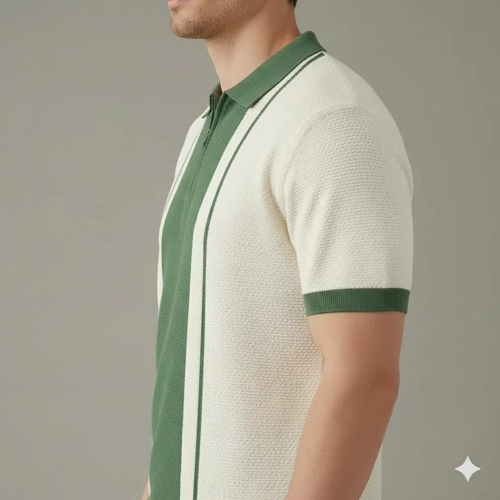 Men Colourblocked Polo Collar T-shirt
