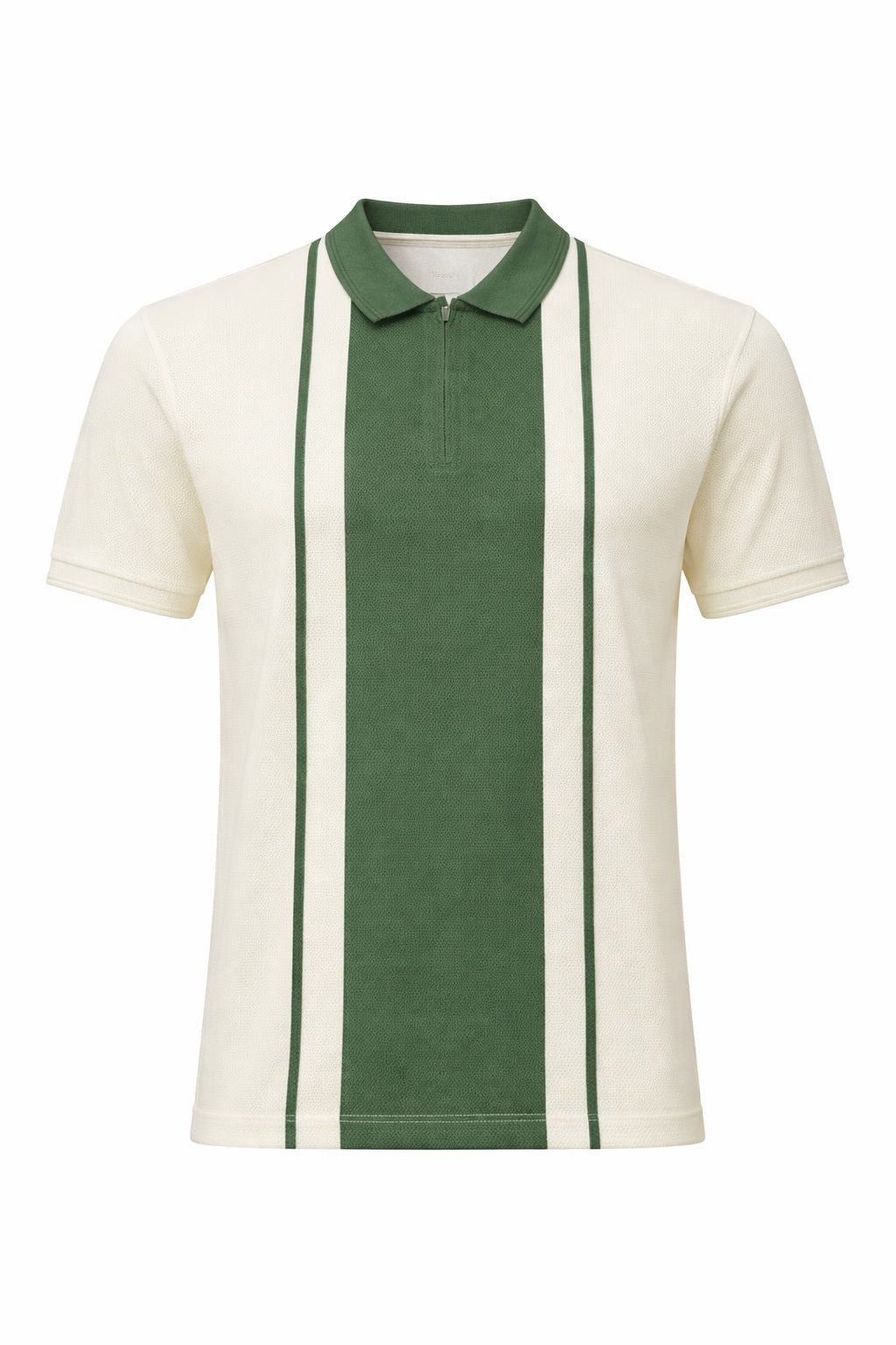 Men Oil Green Colourblocked Polo Collar T-shirt