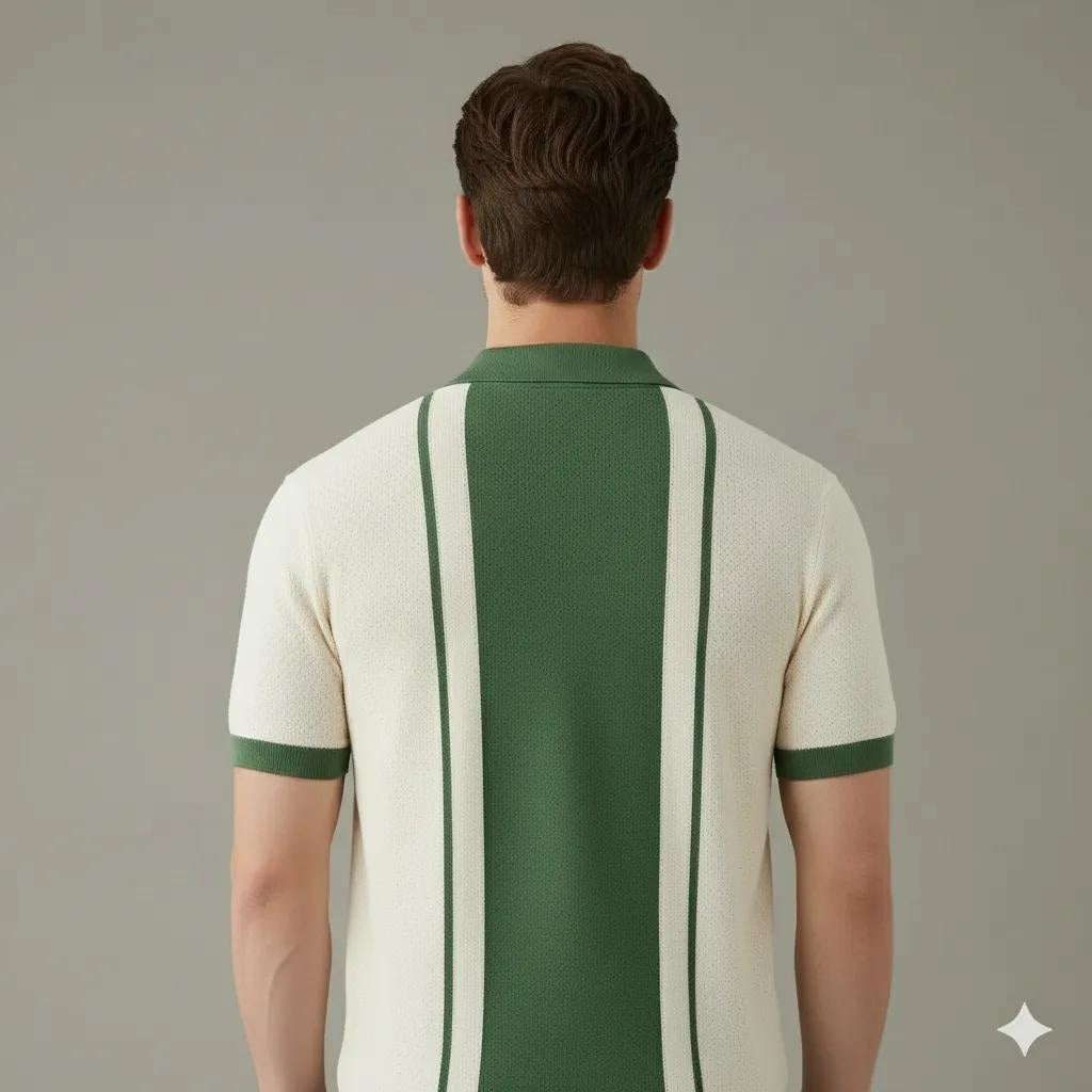 Men Colourblocked Polo Collar T-shirt