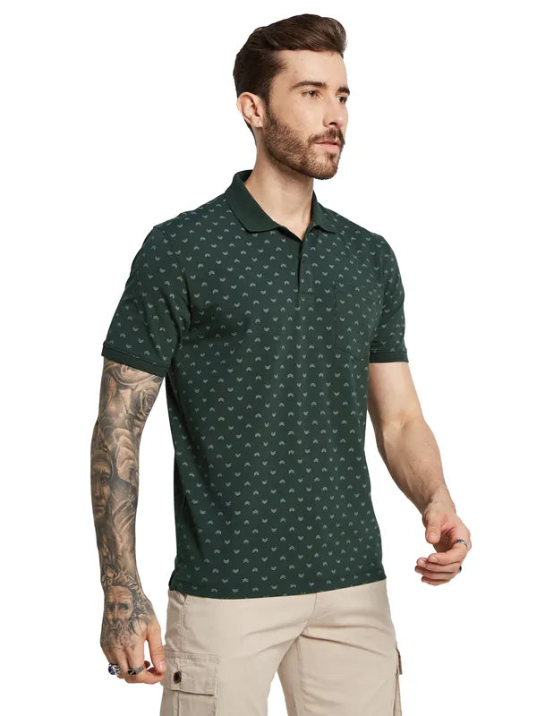 Octave Men Printed Polo Collar Pockets T-Shirt