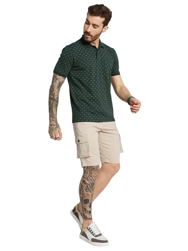 Octave Men Printed Polo Collar Pockets T-Shirt