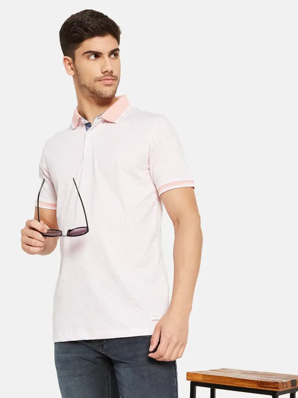 Contrast Print Polo T-Shirt