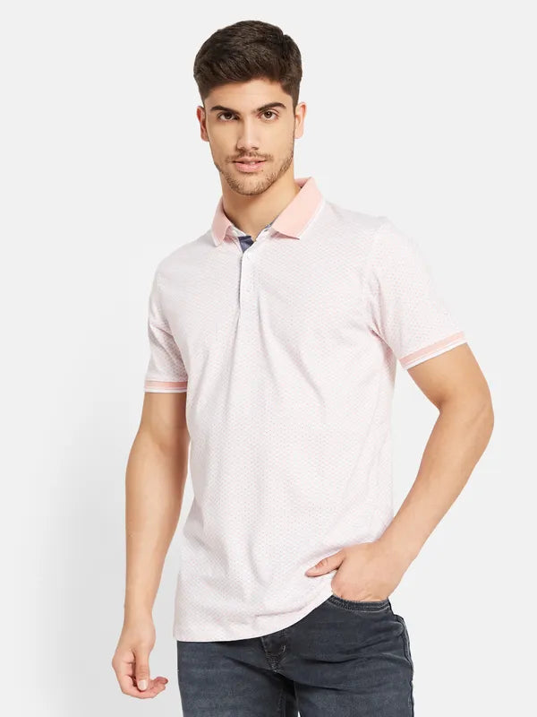 Contrast Print Polo T-Shirt