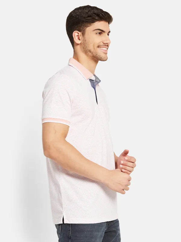 Contrast Print Polo T-Shirt