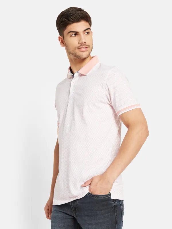 Contrast Print Polo T-Shirt