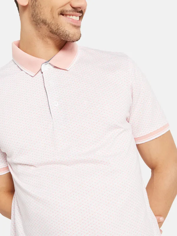 Contrast Print Polo T-Shirt