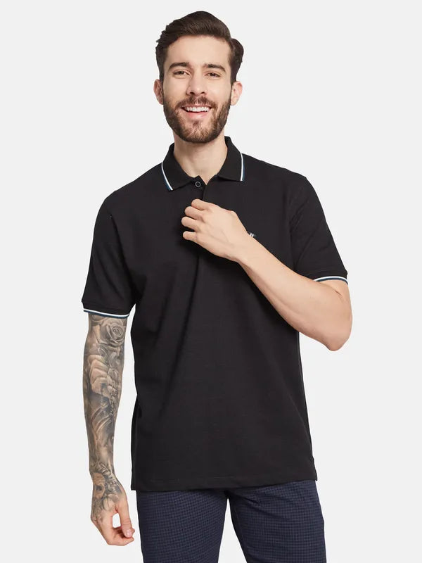 Octave Ss24 Men Polo Collar Applique T-Shirt