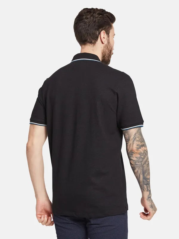 Octave Ss24 Men Polo Collar Applique T-Shirt