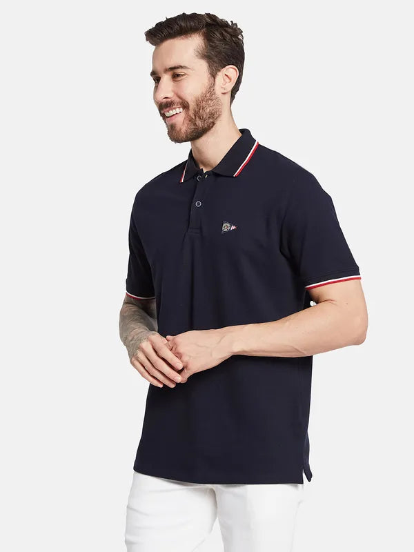 Octave Men Solid Polo Collar T-Shirt