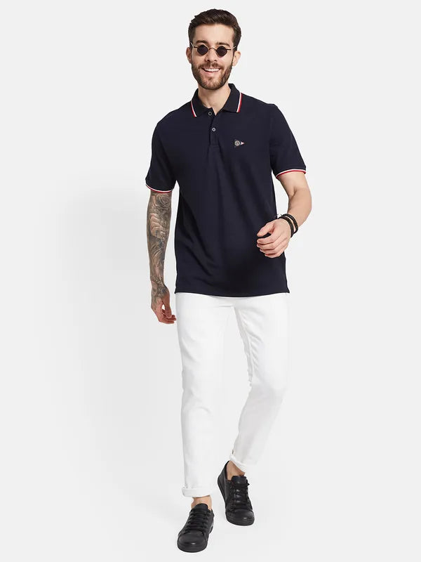 Octave Men Solid Polo Collar T-Shirt